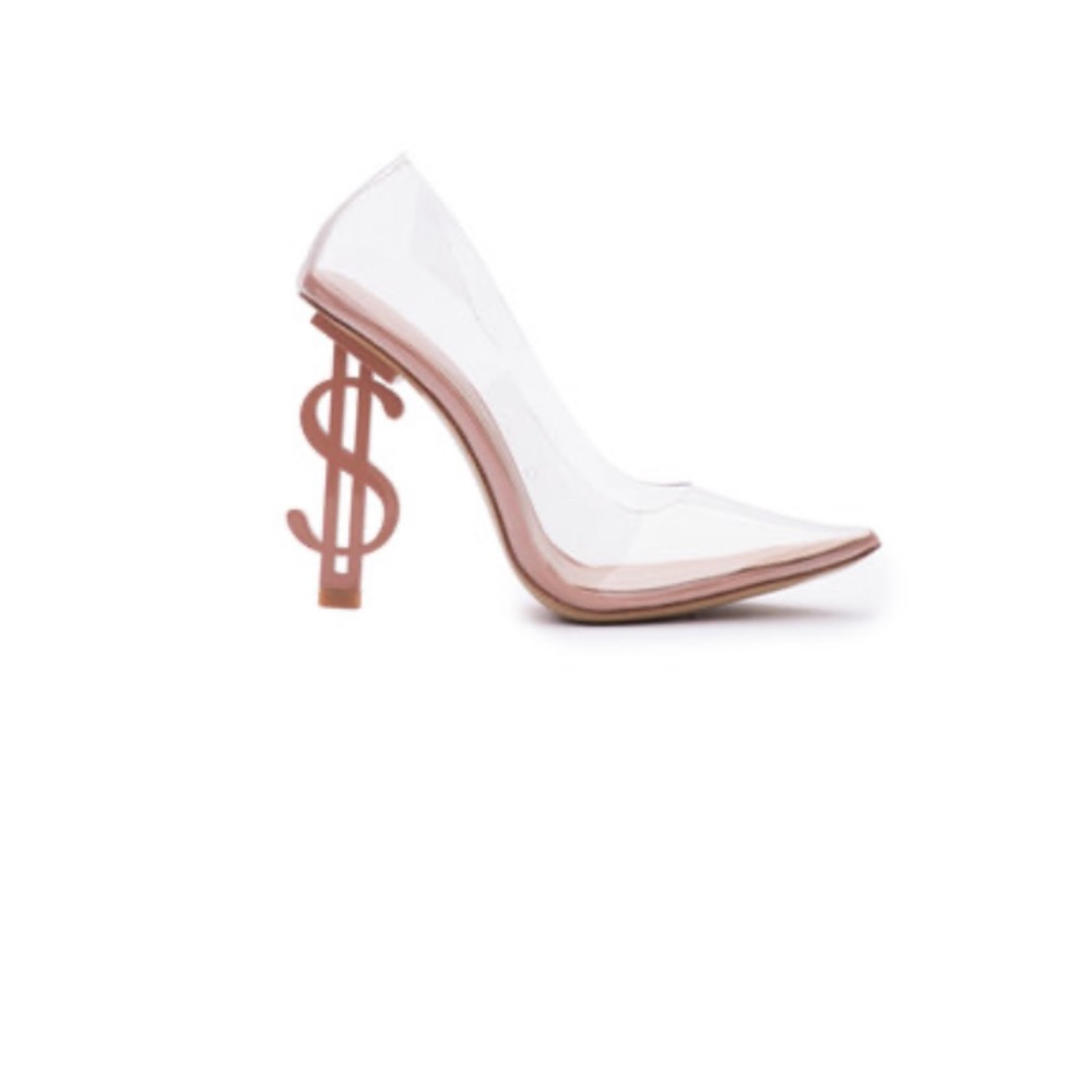 Iamjeniferrle designer MONEY $ MOTIF (nude)CLEAR SOLDOUT* BRANDNEW  Sz38